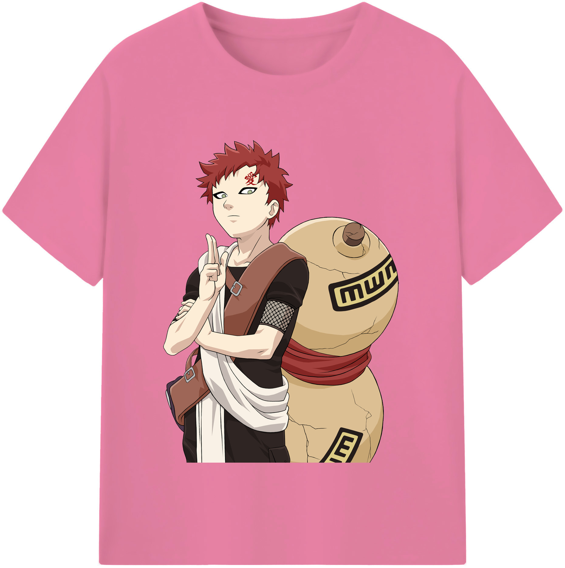 （画像用） NARUTO -ナルト- ガアラ Gaara 綿100％半袖Tシャツ（フロントプリント）